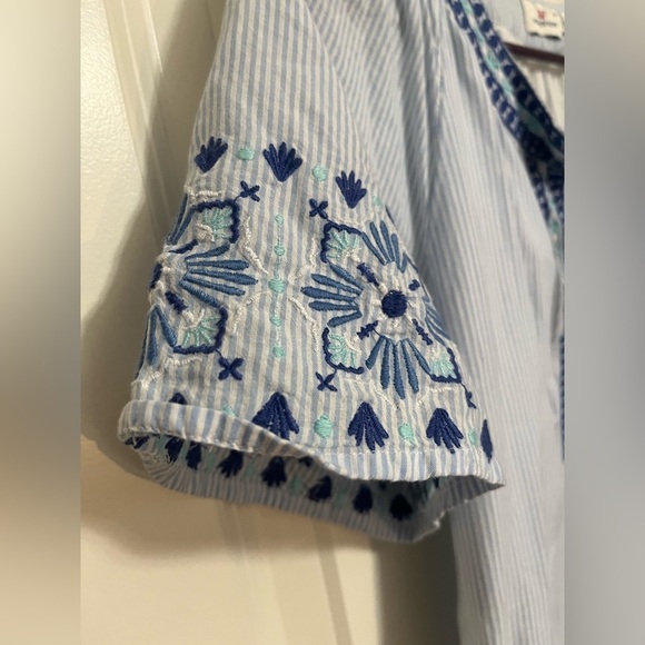 Vineyard Vines Sea Stripe Cotton Embroidered Peasant Dress Size XS (S fit) - Picture 6 of 10